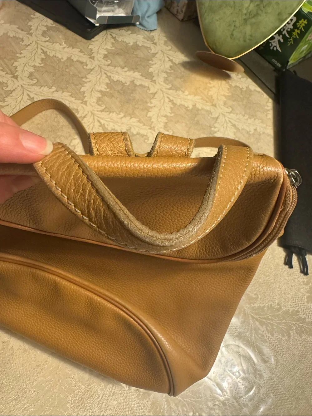 Vintage Longchamp Le Foulonné Light Brown Leather Small Backpack 🤎